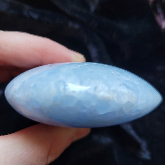SOLD Celestite Heart Palm Stone - Picture 2 of 4